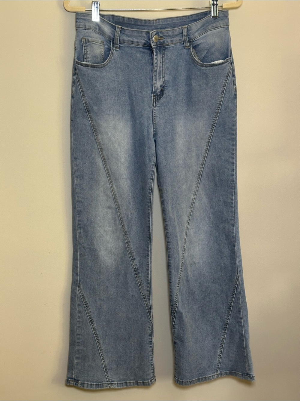 Unbranded Light Blue Women's Flared Jeans Size XL 70s 90s Baggy Retro Y2K Boho